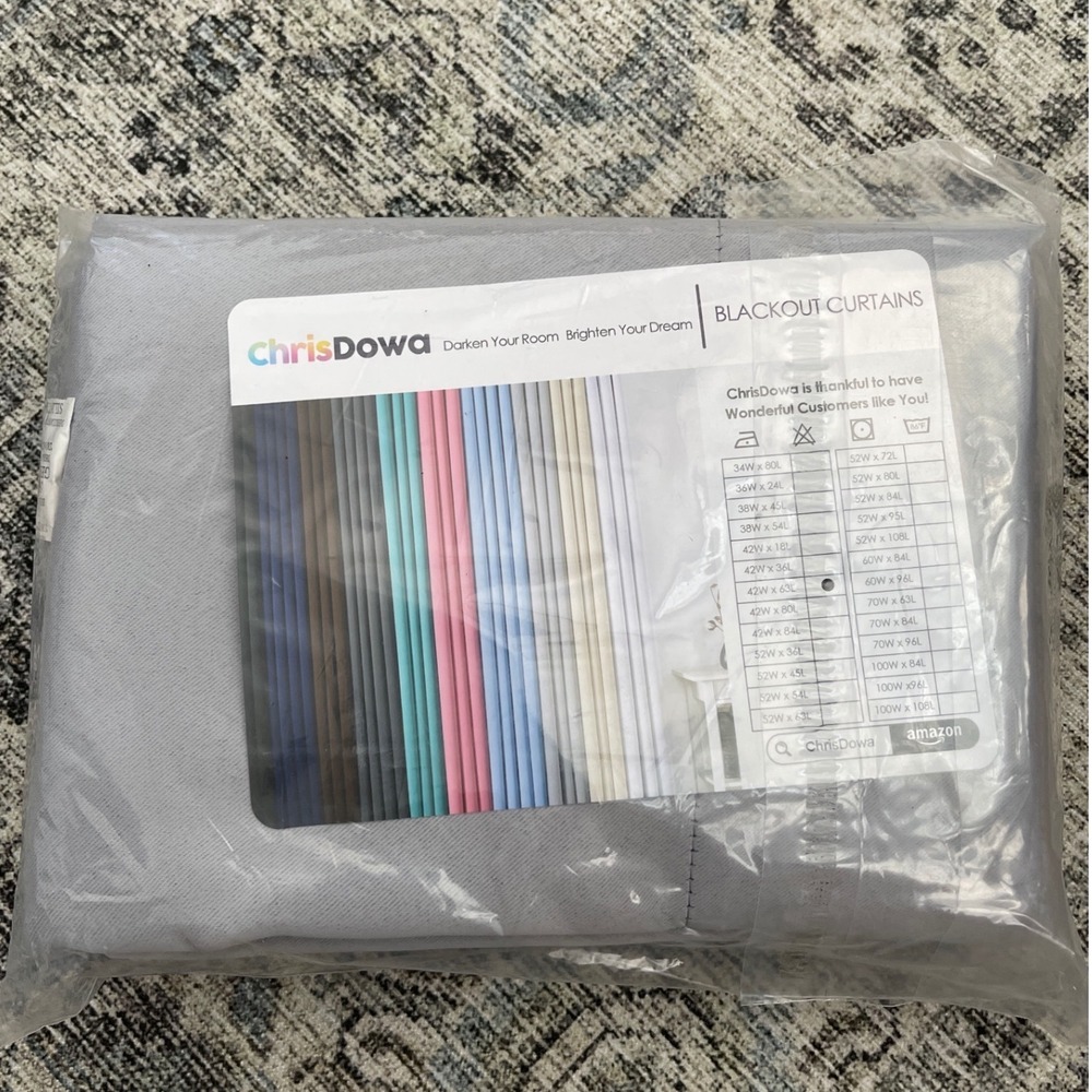 Chris Dowa Blackout Grommet Curtains Light Grey 42W x‎ 63L set of 2